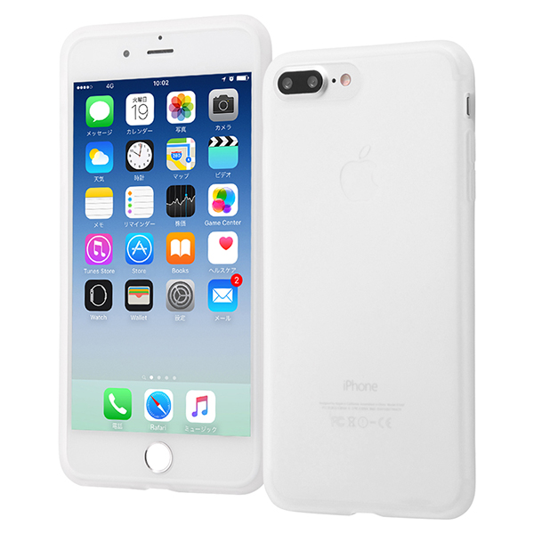 iPhone 8 Plus/iPhone 7 Plusシリコンケース シルキータッチ ホワイト(半透明)