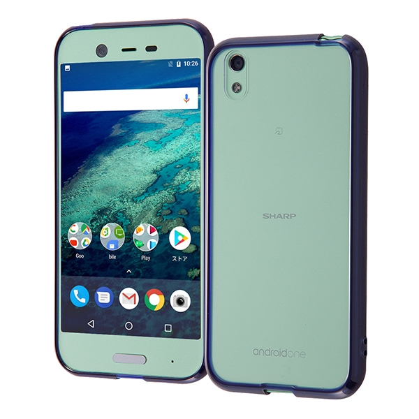 Y!mobile Android One X1ハイブリッドケース ダークネイビー