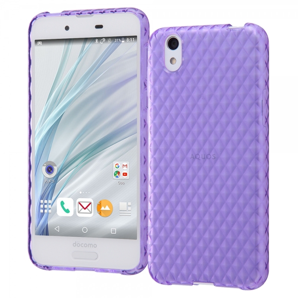 AQUOS sense/AQUOS sense lite/AQUOS sense basicTPUソフトケース キラキラ バイオレット