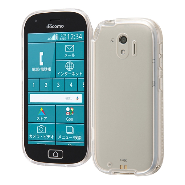 docomo らくらくスマートフォン me F-03Kハイブリッドケース クリア