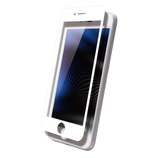 iPhone 8 Plus/iPhone 7 Plus液晶保護ガラスフィルム 3D 9H 全面保護 光沢 ホワイト