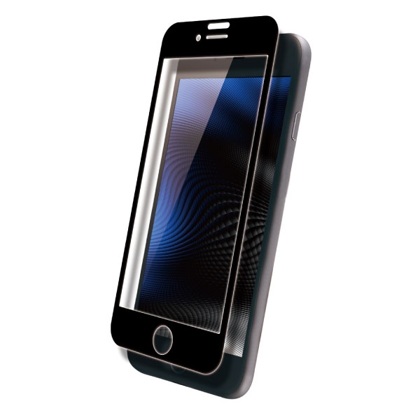 iPhone 8 Plus/iPhone 7 Plus液晶保護ガラスフィルム 3D 9H 全面保護 ブルーライトカット ブラック