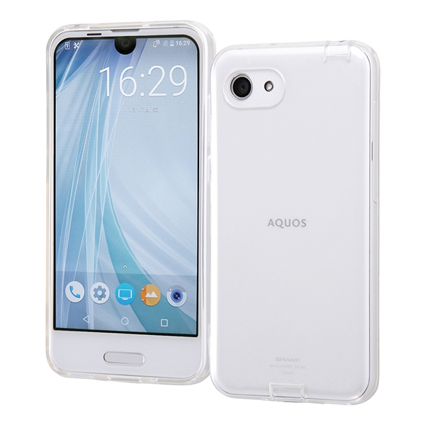 AQUOS R compact/AQUOS R compact SH-M06TPUソフトケース コネクタキャップ付き クリア