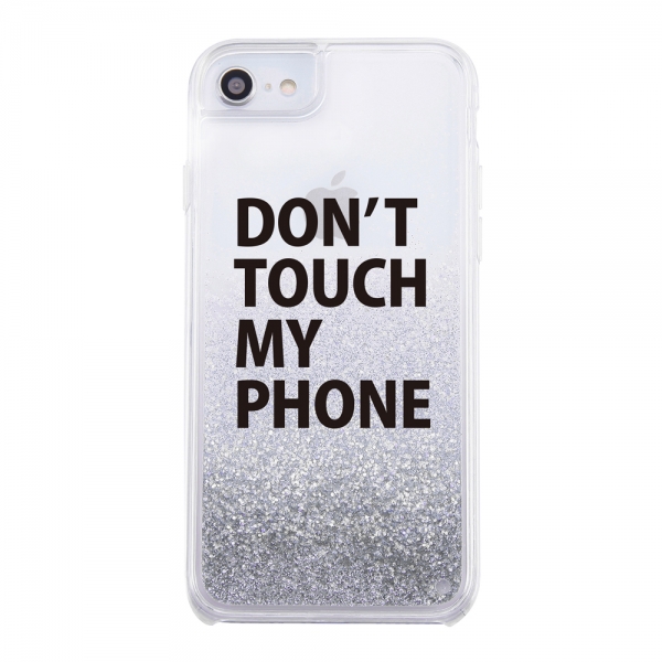 iPhone SE（第3・2世代）/8/7/6s/6グリッターケース ラメ Bambina vivace DON’T TOUCH_シルバー