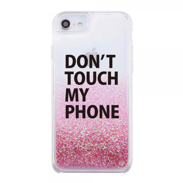 iPhone SE（第3・2世代）/8/7/6s/6グリッターケース ラメ Bambina vivace DON’T TOUCH_ピンク
