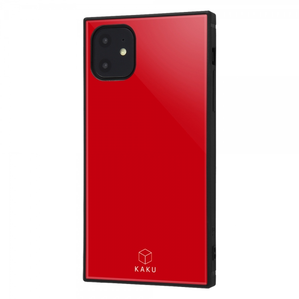 iPhone 11/XR 耐衝撃ハイブリッドケース KAKU レッド