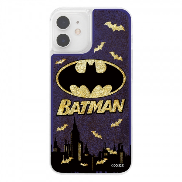 iPhone 12 mini『バットマン』/ラメ グリッターケース/バットマンロゴ