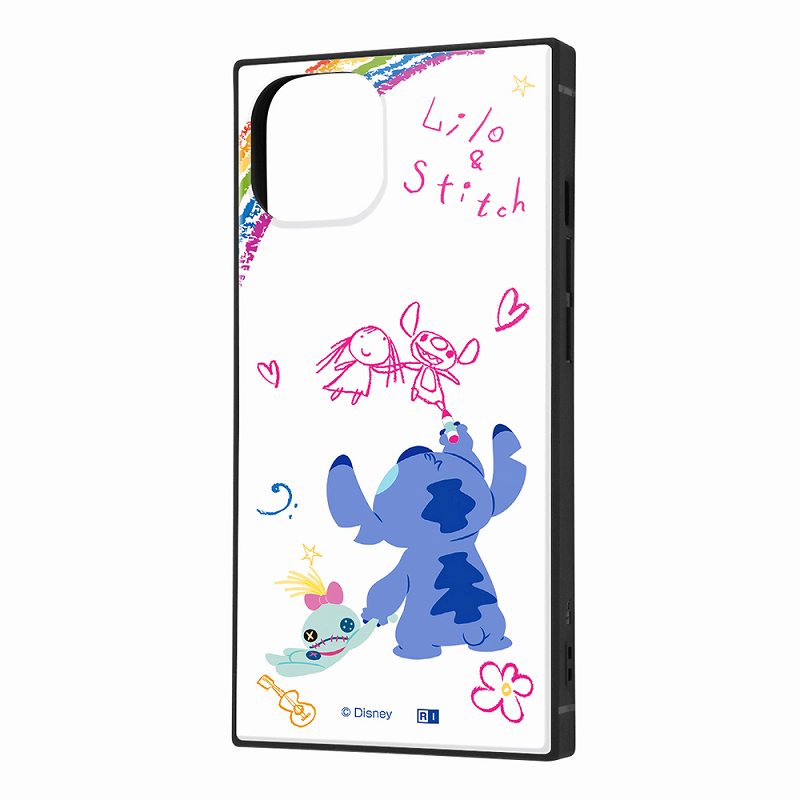 iPhone 14/ 13 『ディズニーキャラクター』/耐衝撃ハイブリッドケース KAKU/リロ＆スティッチ/落書き