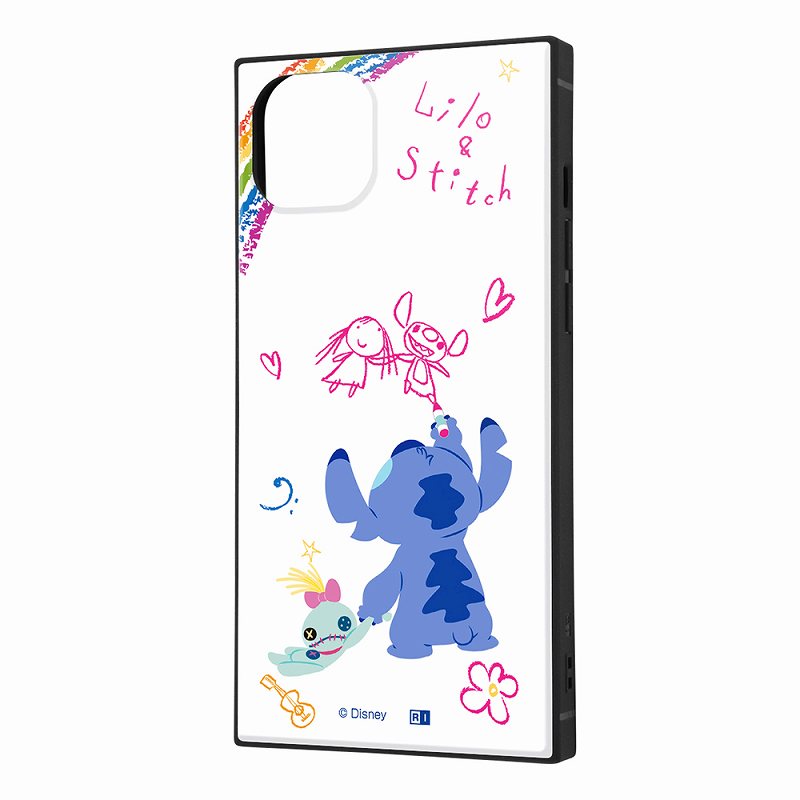 iPhone 14 Plus 『ディズニーキャラクター』/耐衝撃ハイブリッドケース KAKU/リロ＆スティッチ/落書き