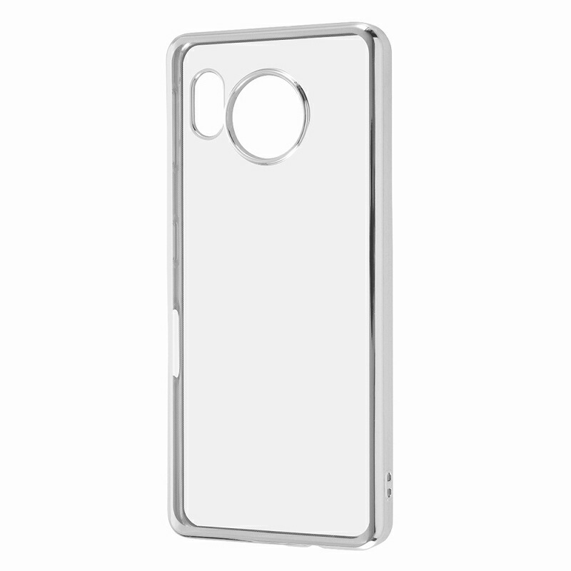 AQUOS sense7 TPUソフトケース META Frame/シルバー