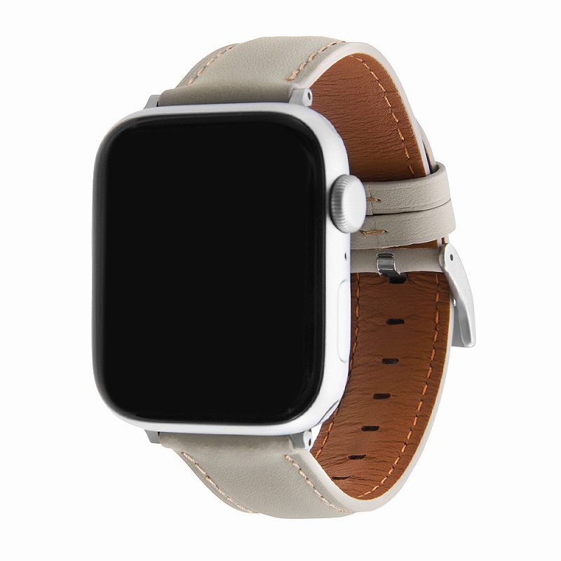 Apple Watch Series 9 / 8 / 7 45mm・Apple Watch SE(第2 / 1世代) 44mm・Apple Watch Ultra 2 / Ultra 49mm 本革レザーベルト バンド 20mm/ライトグレー