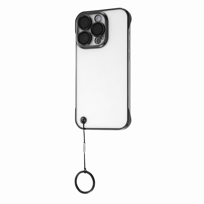 iPhone 14 Pro 超軽量 ハードケース ウルトラライト リングストラップ付/ブラック