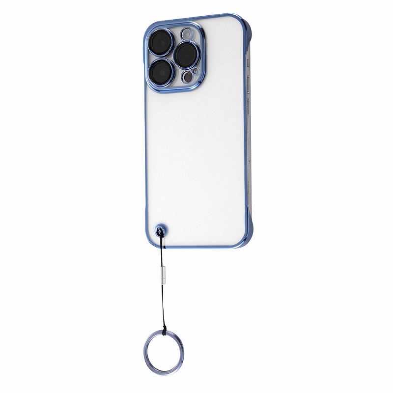 iPhone 14 Pro 超軽量 ハードケース ウルトラライト リングストラップ付/ブルー