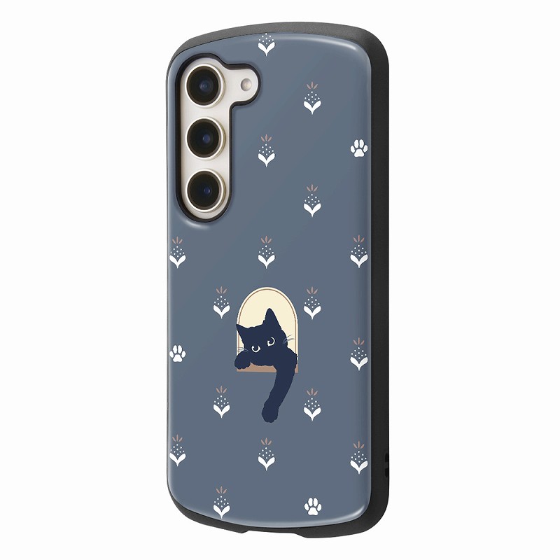 Galaxy S23 耐衝撃ケース MiA-collection/ネコ/ネイビー