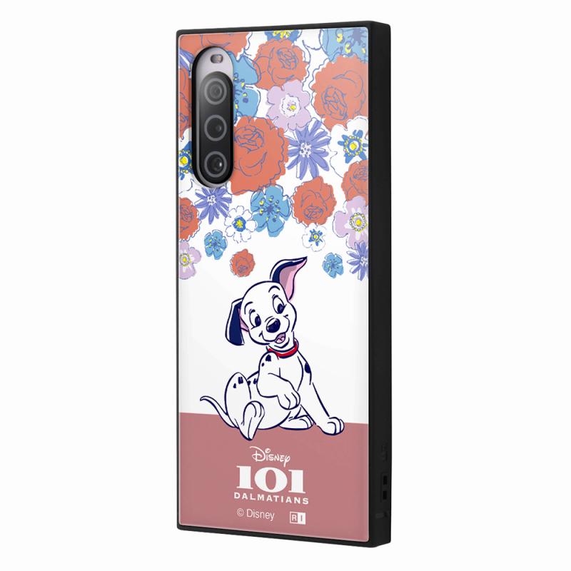 Xperia 10 V / 『ディズニーキャラクター』/耐衝撃ハイブリッドケース KAKU / 子犬_フラワー