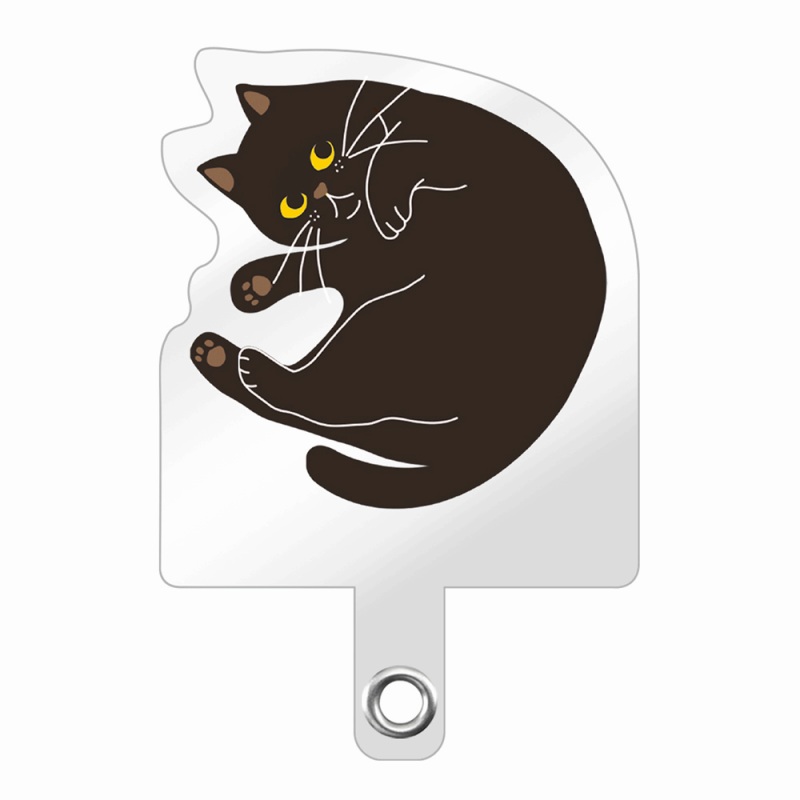 ダイカット ストラップホルダー/黒猫