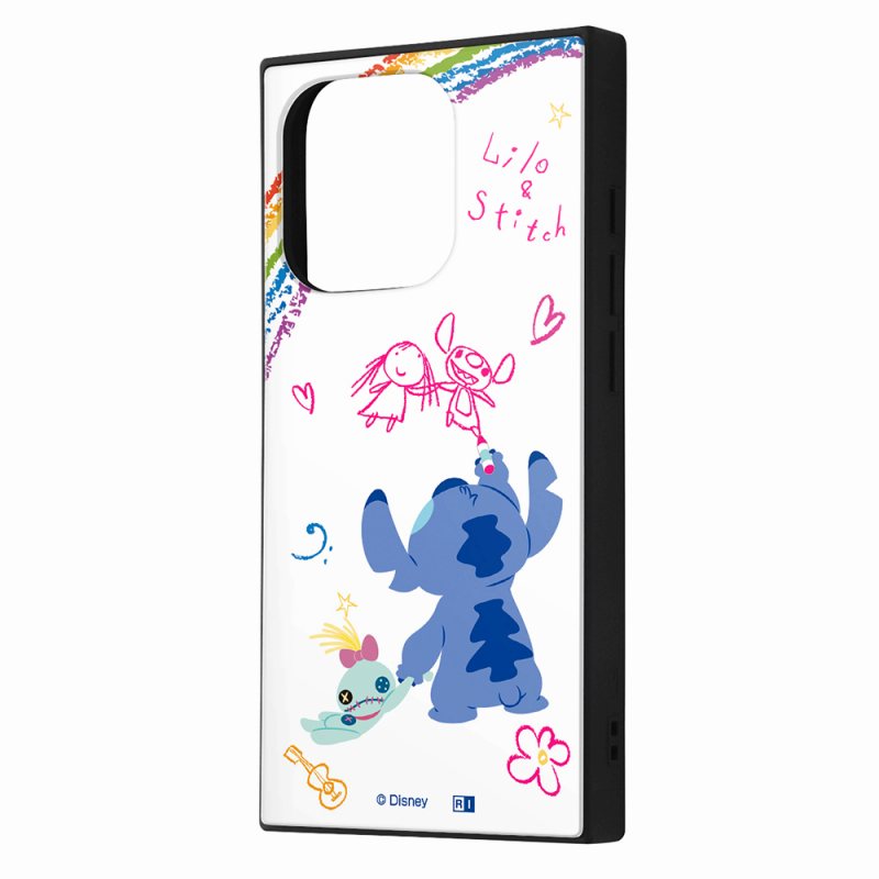 iPhone 15 Pro ディズニー / ハイブリッドケース KAKU/リロ＆スティッチ/落書き