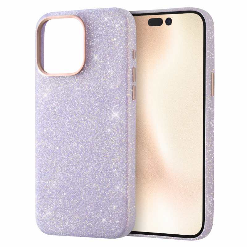 iPhone 15 Pro Max オープンレザーケース キラキラ GLITZY SUGAR/ラベンダー