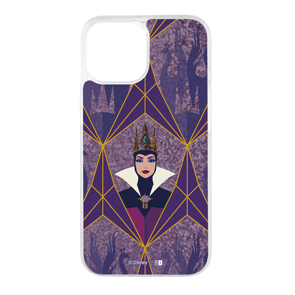 iPhone 15 / 14 / 13 ディズニー / 衝撃吸収 バンパー 動く キラキラ ラメ グリッターケース / 白雪姫_女王