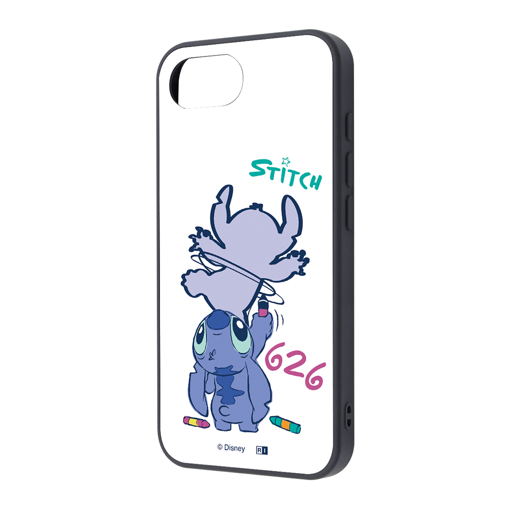 iPhone 16e ディズニー / maru 衝撃吸収 バンパー ハイブリッドケース/スティッチ_お絵描き