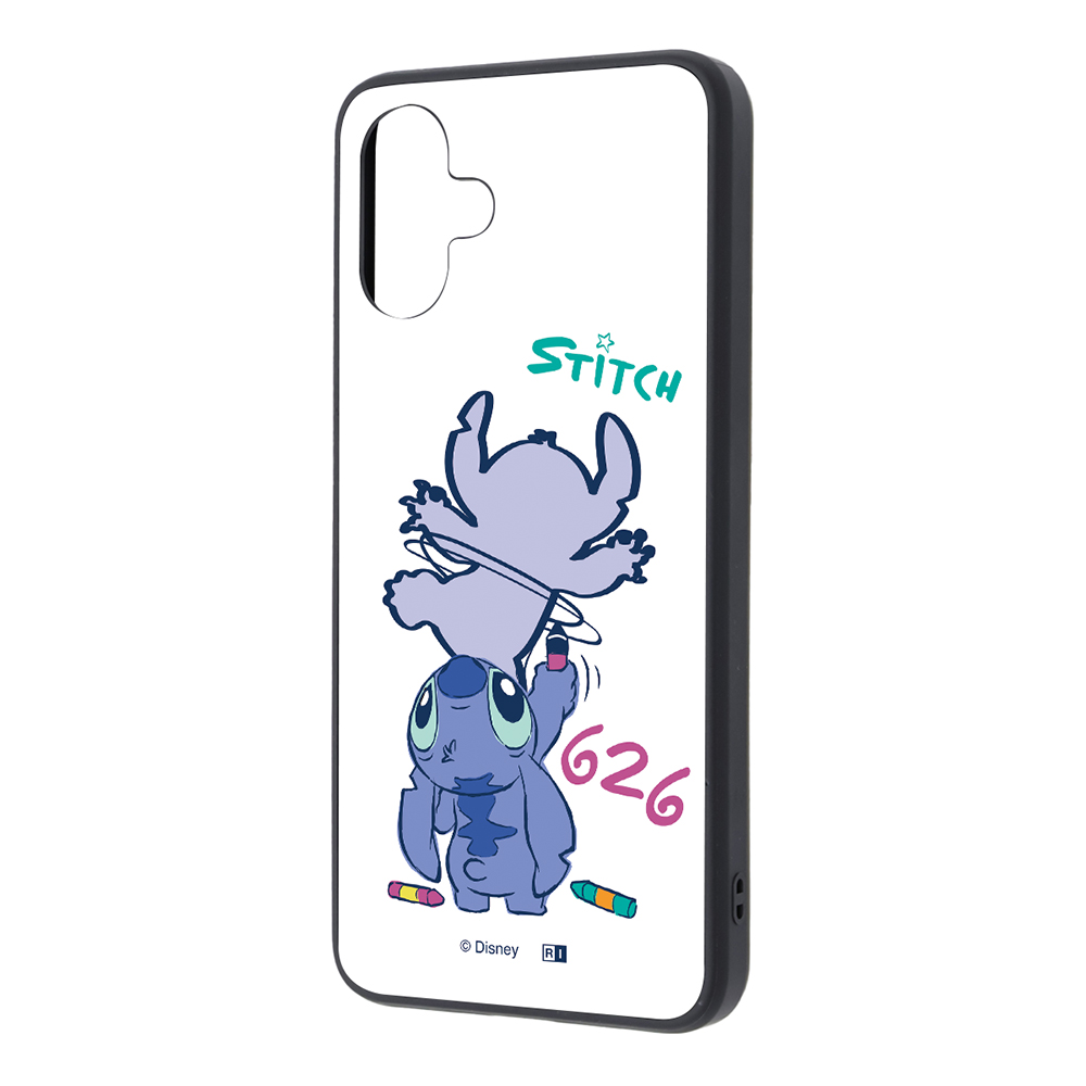 Galaxy A25 5G ディズニー / maru 衝撃吸収 バンパー ハイブリッドケース/スティッチ_お絵描き