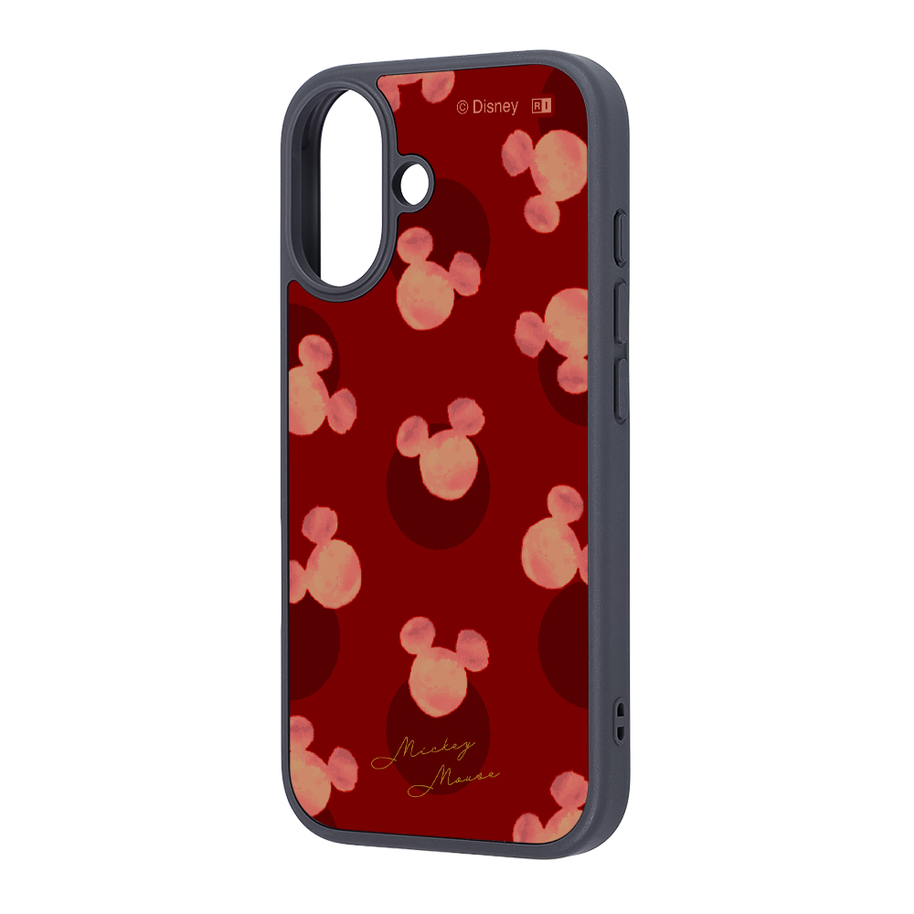 iPhone 17 / ディズニー / maru 衝撃吸収 バンパー ハイブリッドケース / ミッキーマウス_ドットレッド