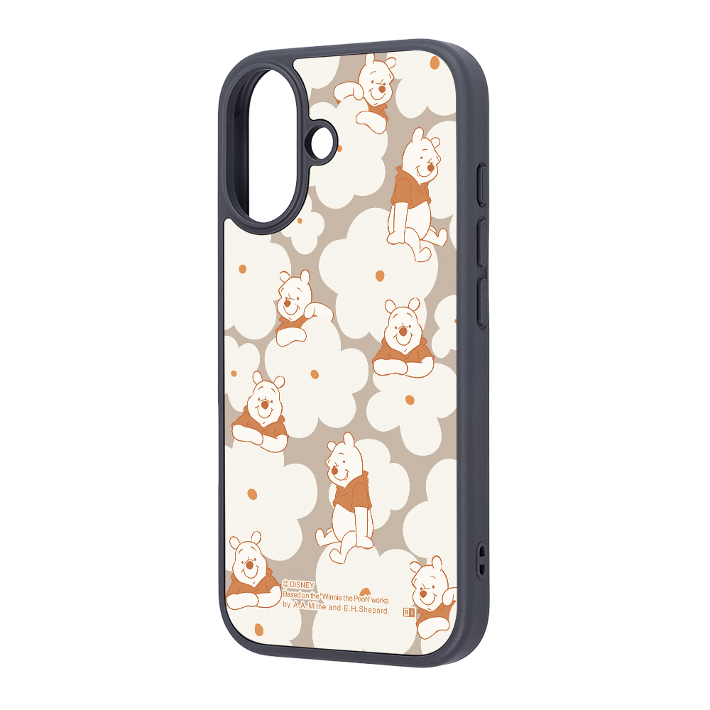 iPhone 17 / ディズニー / maru 衝撃吸収 バンパー ハイブリッドケース / プーさん_花柄