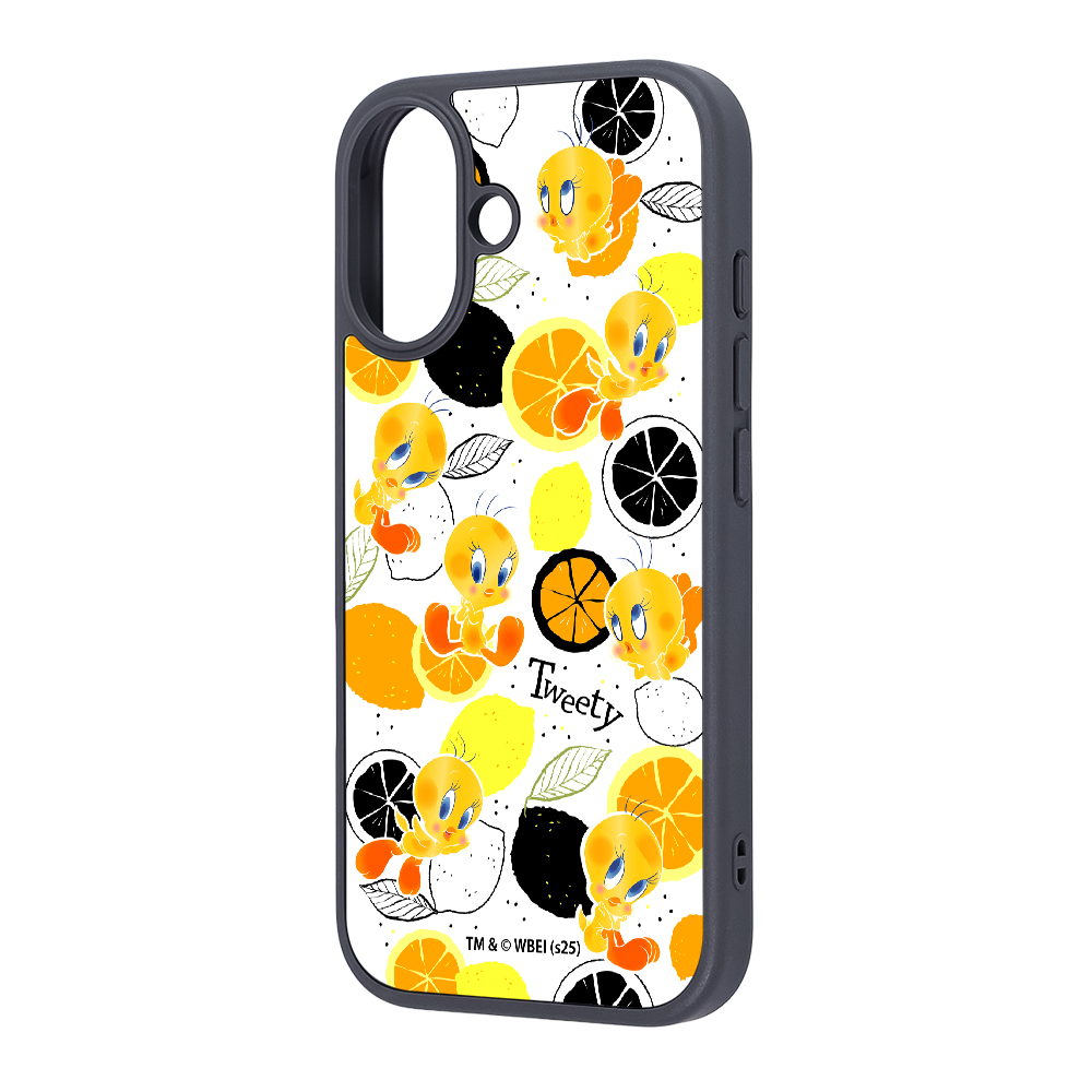 iPhone 17 / ルーニー・テューンズ / maru 衝撃吸収 バンパー ハイブリッドケース / トゥイーティー/総柄