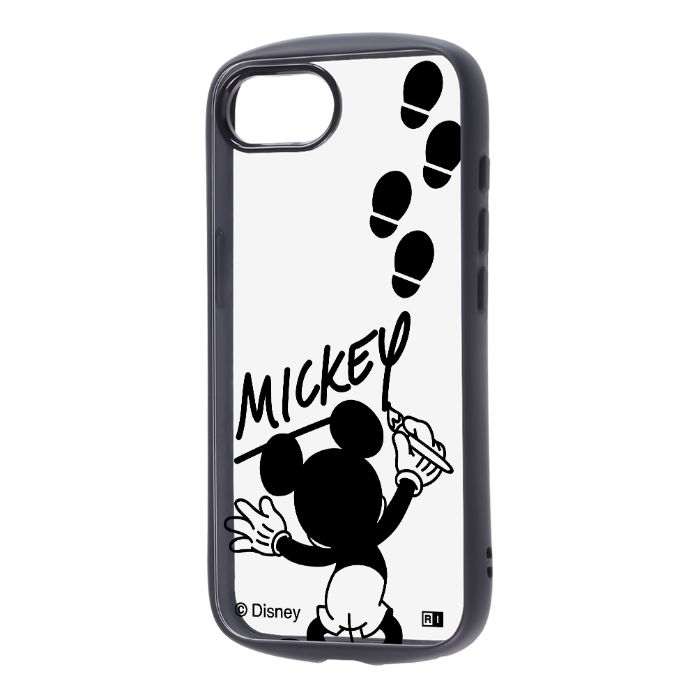 iPhone 16e / ディズニー / Puffull 衝撃吸収 バンパー ハイブリッドケース / ミッキーマウスサイン