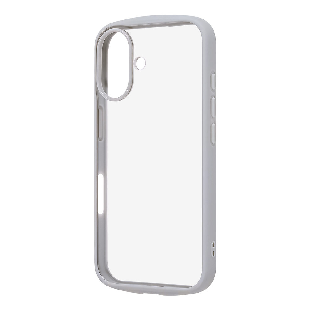 iPhone 16 / ハイブリッドタフケース Puffull +レンズガードリング / グレー