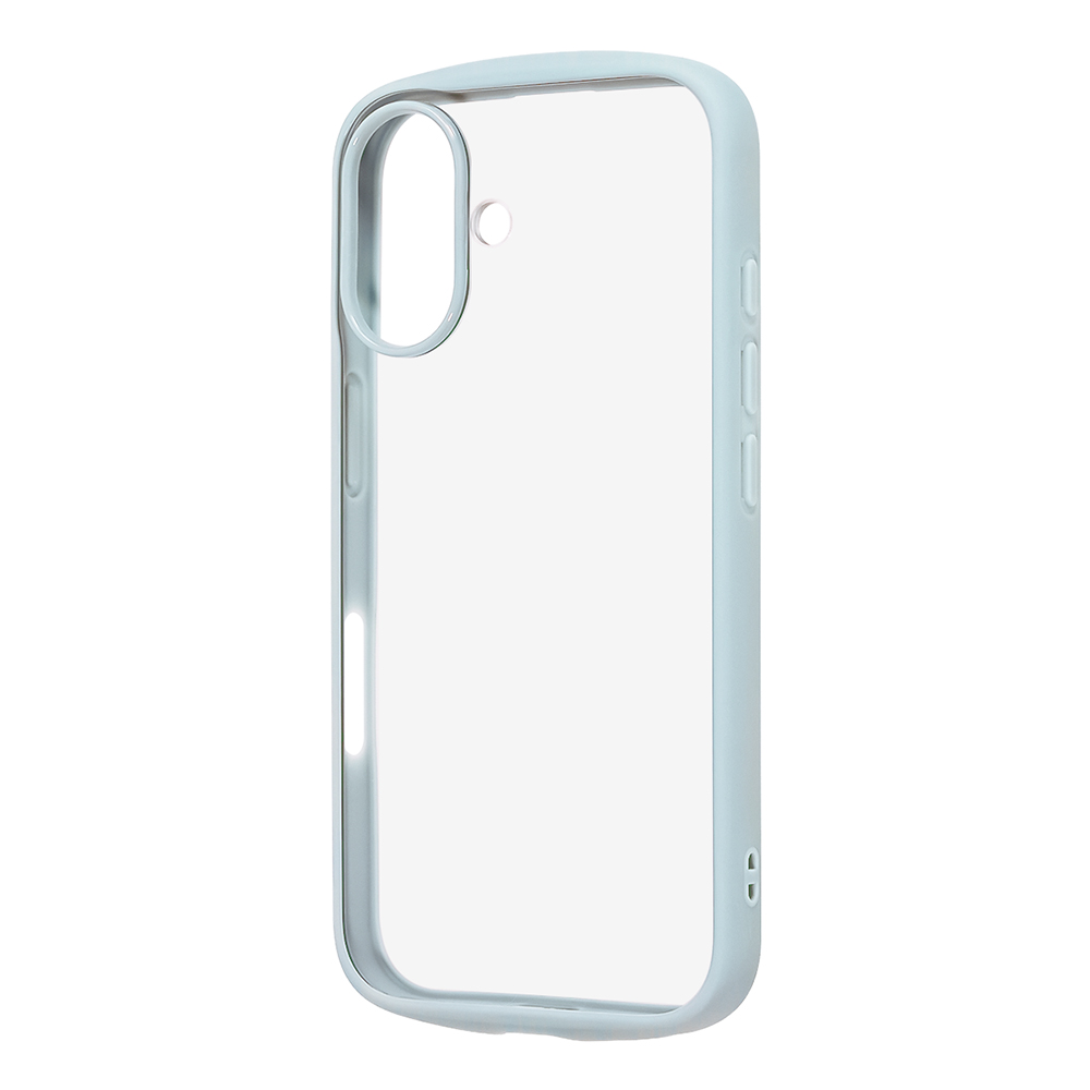 iPhone 16 / ハイブリッドタフケース Puffull +レンズガードリング / ブルー