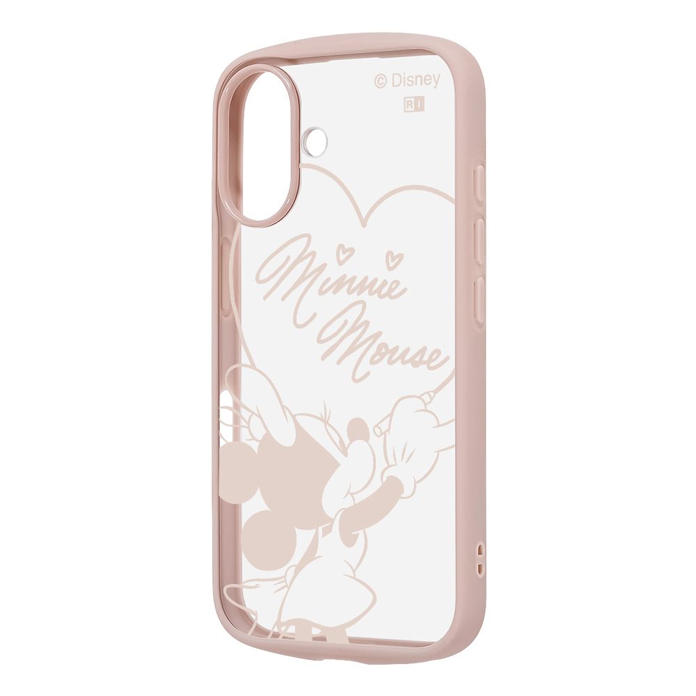 iPhone 16 / ディズニー / Puffull 衝撃吸収 バンパー ハイブリッドケース / ミニーマウスサイン