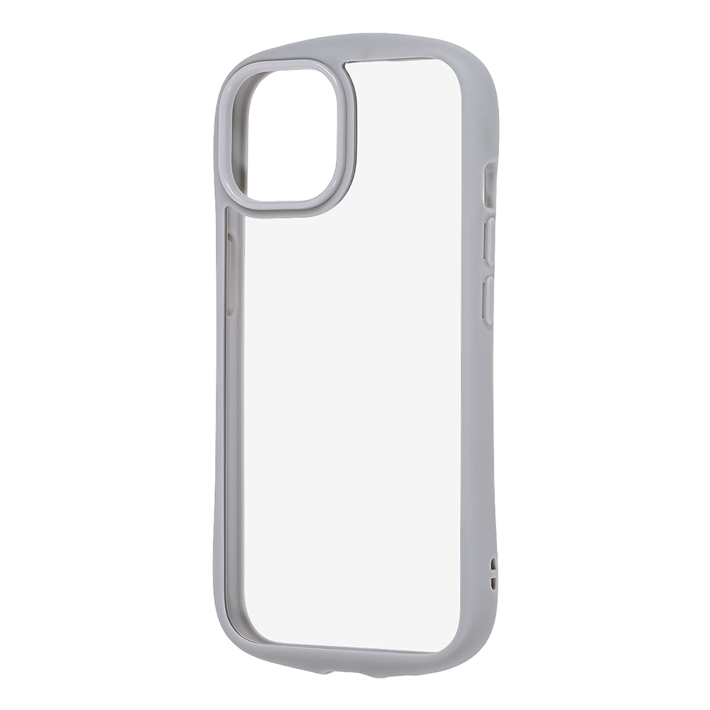 iPhone 15/14/13 / ハイブリッドタフケース Puffull +レンズガードリング / グレー
