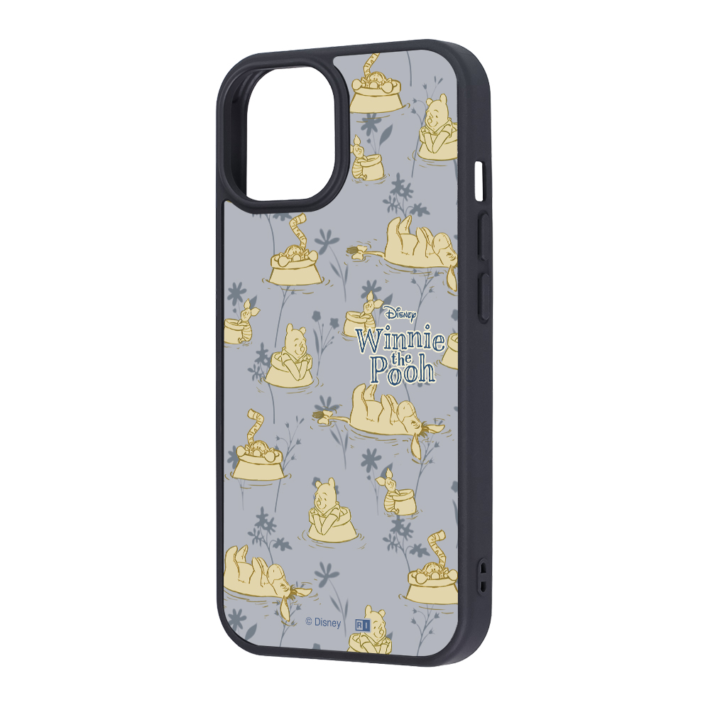 iPhone 15/14/13 / ディズニー / maru 衝撃吸収 バンパー ハイブリッドケース / プーさんと仲間達_総柄