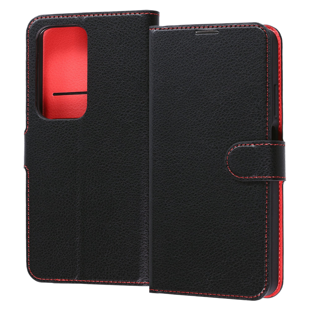 A3 5G後継 / 手帳型ケース シンプル マグネット / ブラック/レッド