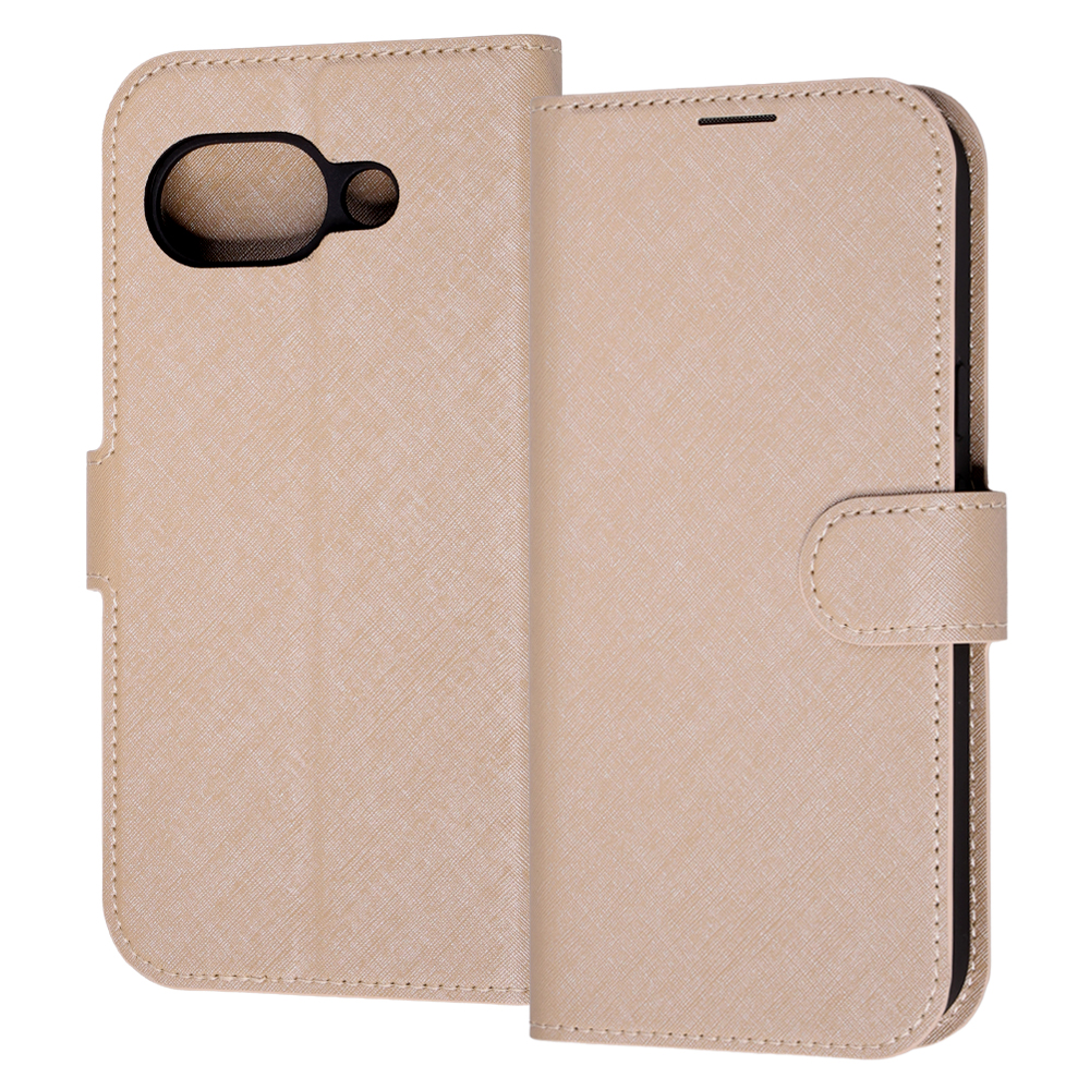 Google Pixel 10a / 手帳型レザーケース シンプル マグネット / ベージュ