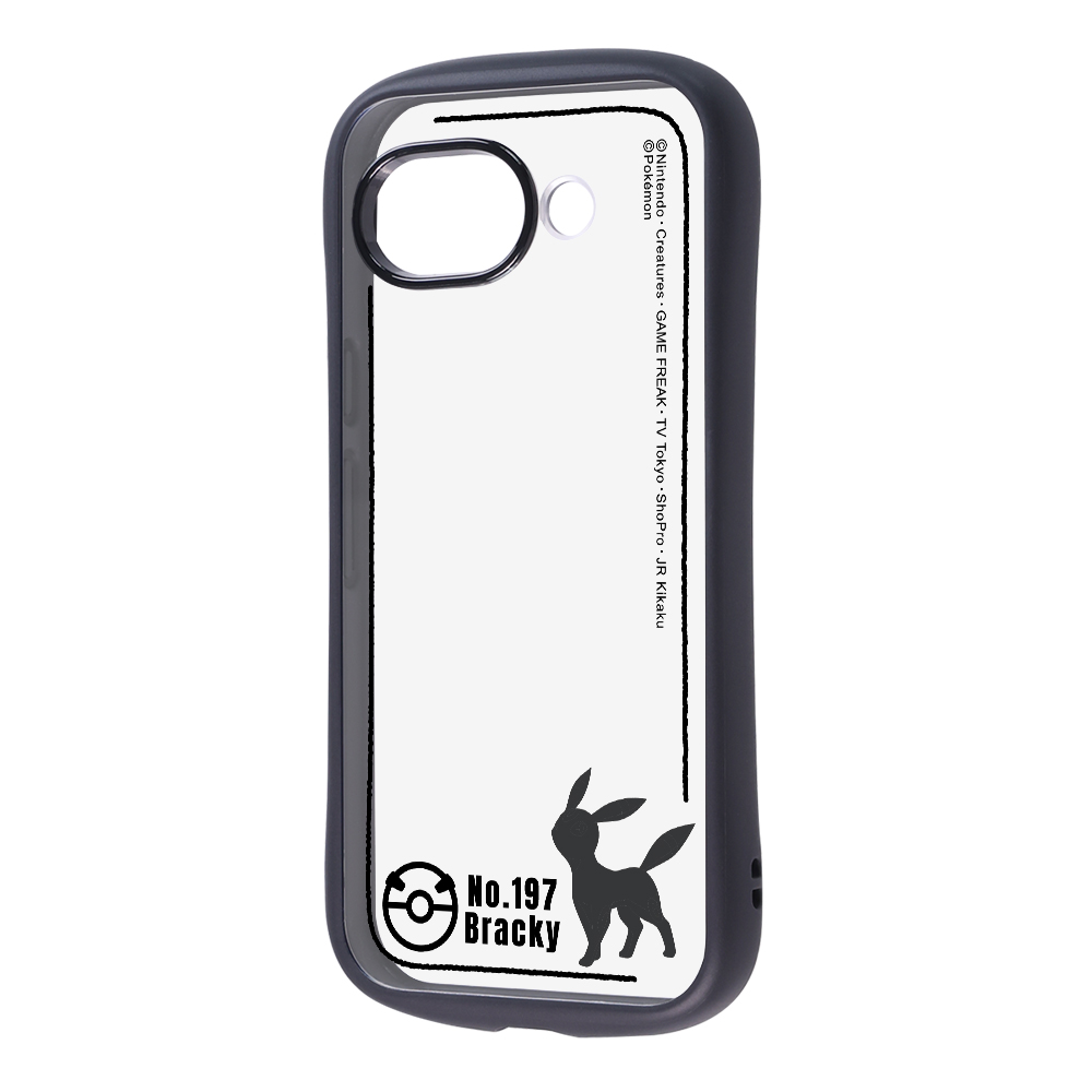 Google Pixel 10a / ポケットモンスター / Puffull 衝撃吸収 バンパー ハイブリッドケース / ブラッキー_シルエット