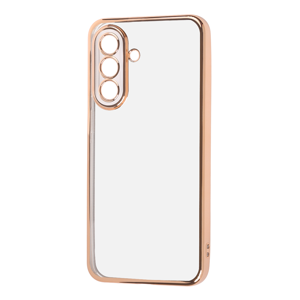 Galaxy A57 5G / ソフトケース 精密設計 フレームメッキ / ピンクゴールド